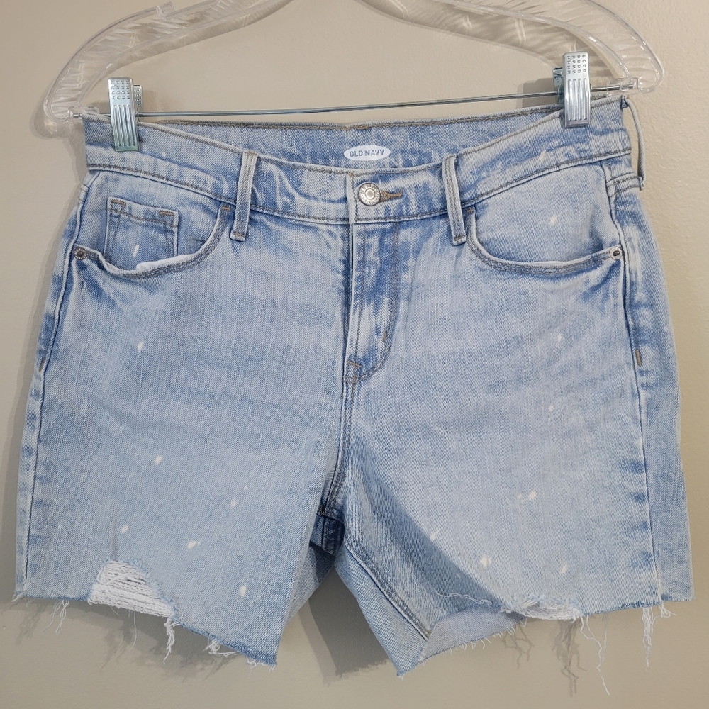 Old Navy Distressed Light Wash High Rise Cutoff Jean Denim Shorts Size 4